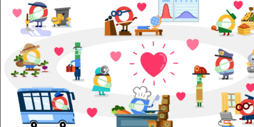 Google le dedica ‘doodle’ a profesionistas que luchan contra el Covid