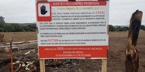 Catastro ha clausurado 10 asentamientos irregulares en CDFDZ