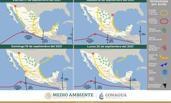 Lluvias fuertes y tormentas eléctricas, pronostican para el fin de semana