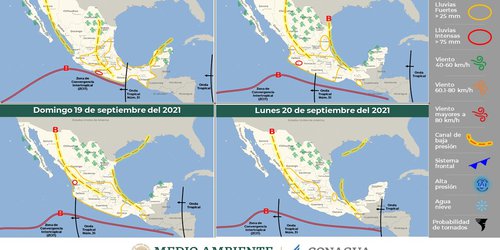 Lluvias fuertes y tormentas eléctricas, pronostican para el fin de semana