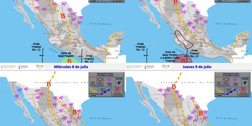 Ondas tropicales y canales de baja presión afectarán a SLP