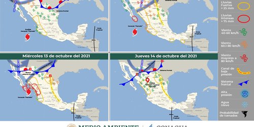 Frente frío ingresará en el noroeste de la República Mexicana el día miércoles