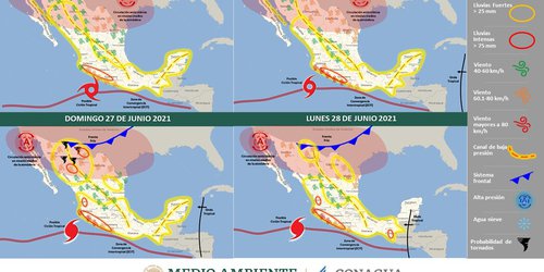 Lluvias fuertes y tormentas eléctricas, pronóstico para el fin de semana