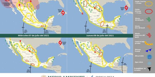 Habrá chubascos y lluvias fuertes en la semana en regiones de SLP