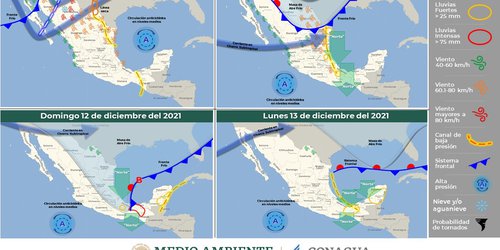 Lluvias y bajas temperaturas por nuevo frente frío