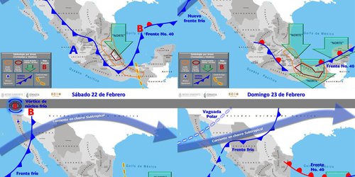 Chubascos, frío y vientos por frente frío 40 en SLP