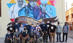 Con mural, homenajean a héroes que luchan contra el Covid
