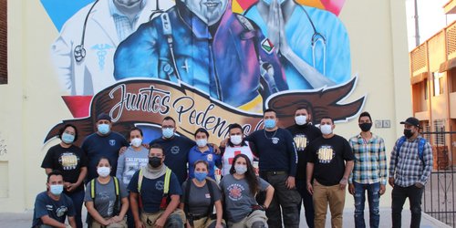 Con mural, homenajean a héroes que luchan contra el Covid