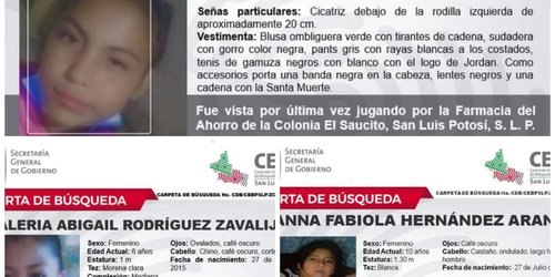 Desaparecen tres niñas de farmacia de la colonia El Saucito, SLP
