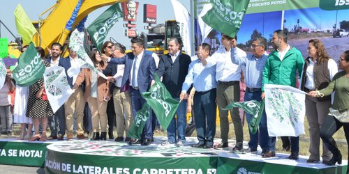 Inicia Ricardo Gallardo histórica rehabilitación de laterales en carretera 57