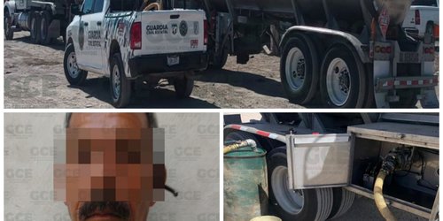 Detiene Guardia Civil a sujeto por robo de tractocamión y 100 litros de gasolina