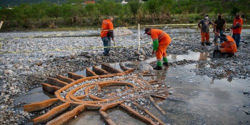 Reaparece escultura de la Virgen de Guadalupe luego de 10 años tras el paso de “Hanna” en Monterrey