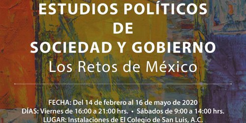 Colsan y OM invitan al diplomado de "Estudios Políticos de Sociedad y Gobierno. Los Retos de México"