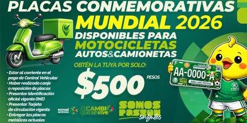 Motociclistas se actualizan con placas mundialistas