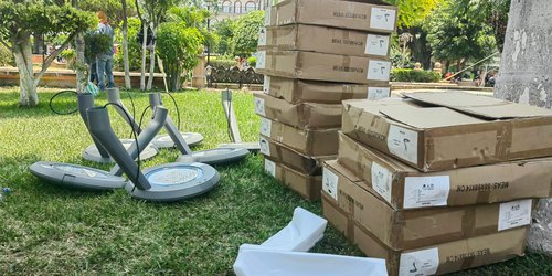 Preparan nueva iluminación para la plaza de Rioverde